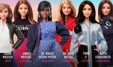 Mattel Barbies highlighting women in STEM - science technology engineering and math