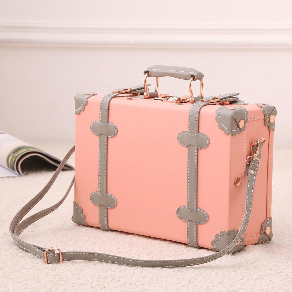 Pink Vintage Luggage Bag | Pink Retro Suitcase Set – My Gaia Travel Buddy