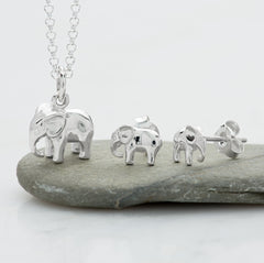 Ensemble de bijoux éléphant en argent sterling