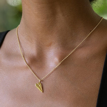 Paper Airplane Necklace - Silver — The Layover Shop