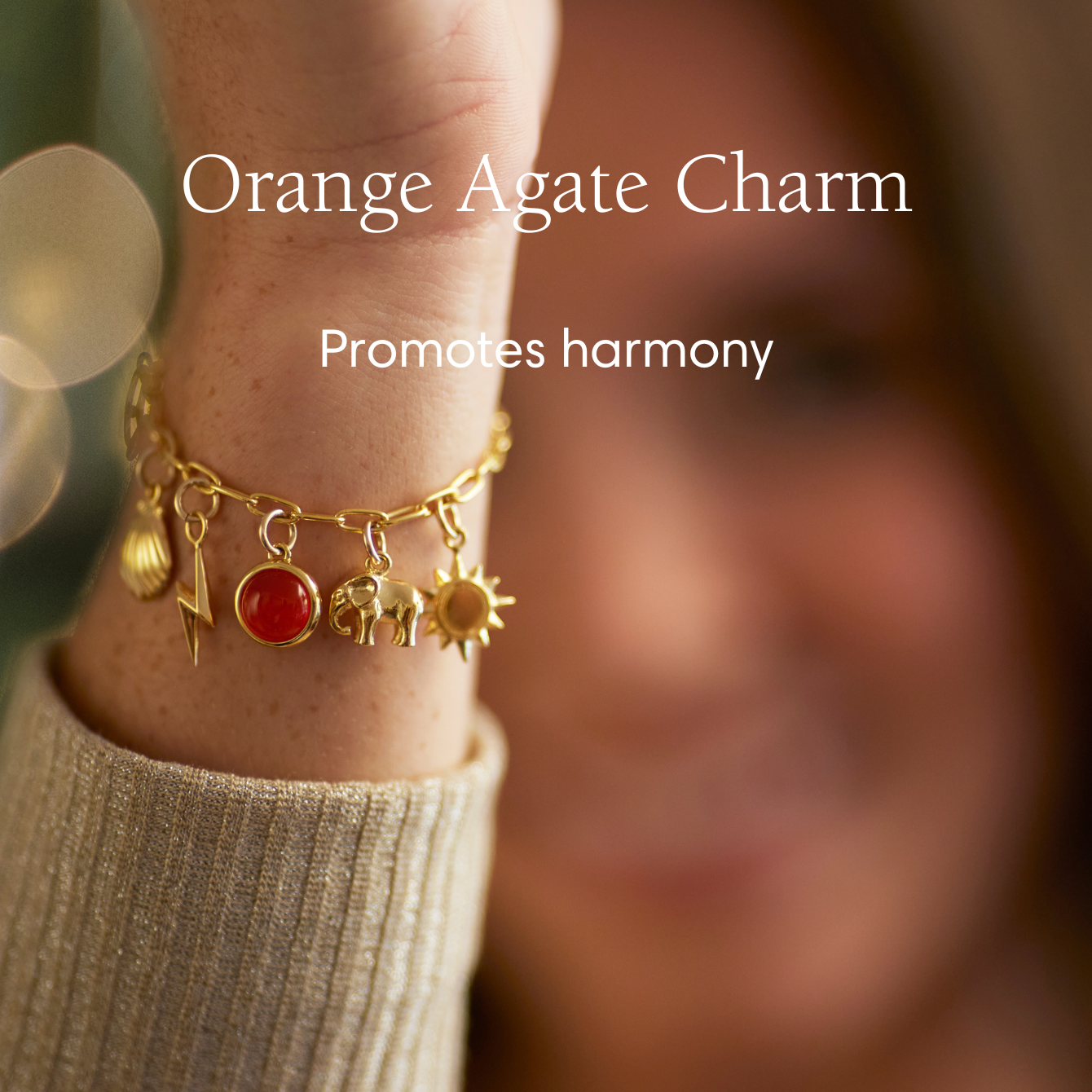 Orangefarbener Achat-Harmonie-Charm