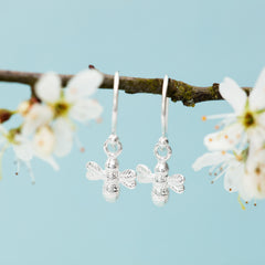 Silver Bee Hook Earrings by Lily Charmed