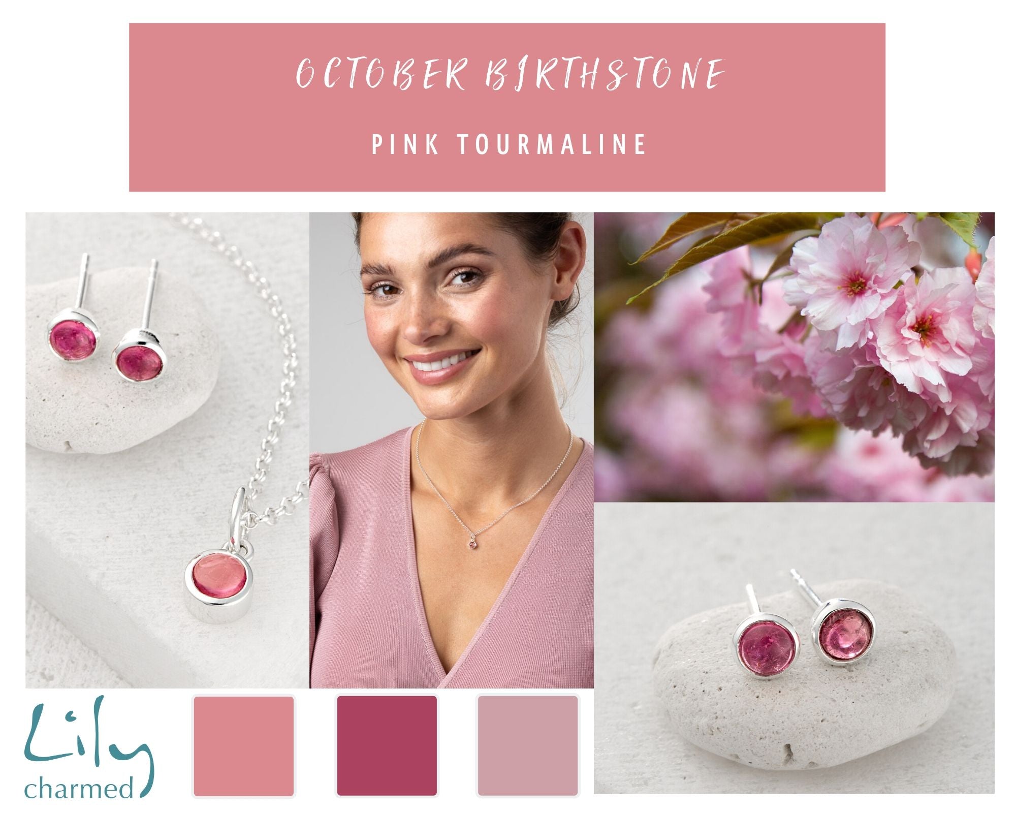 Pierre de naissance d'octobre Tourmaline rose