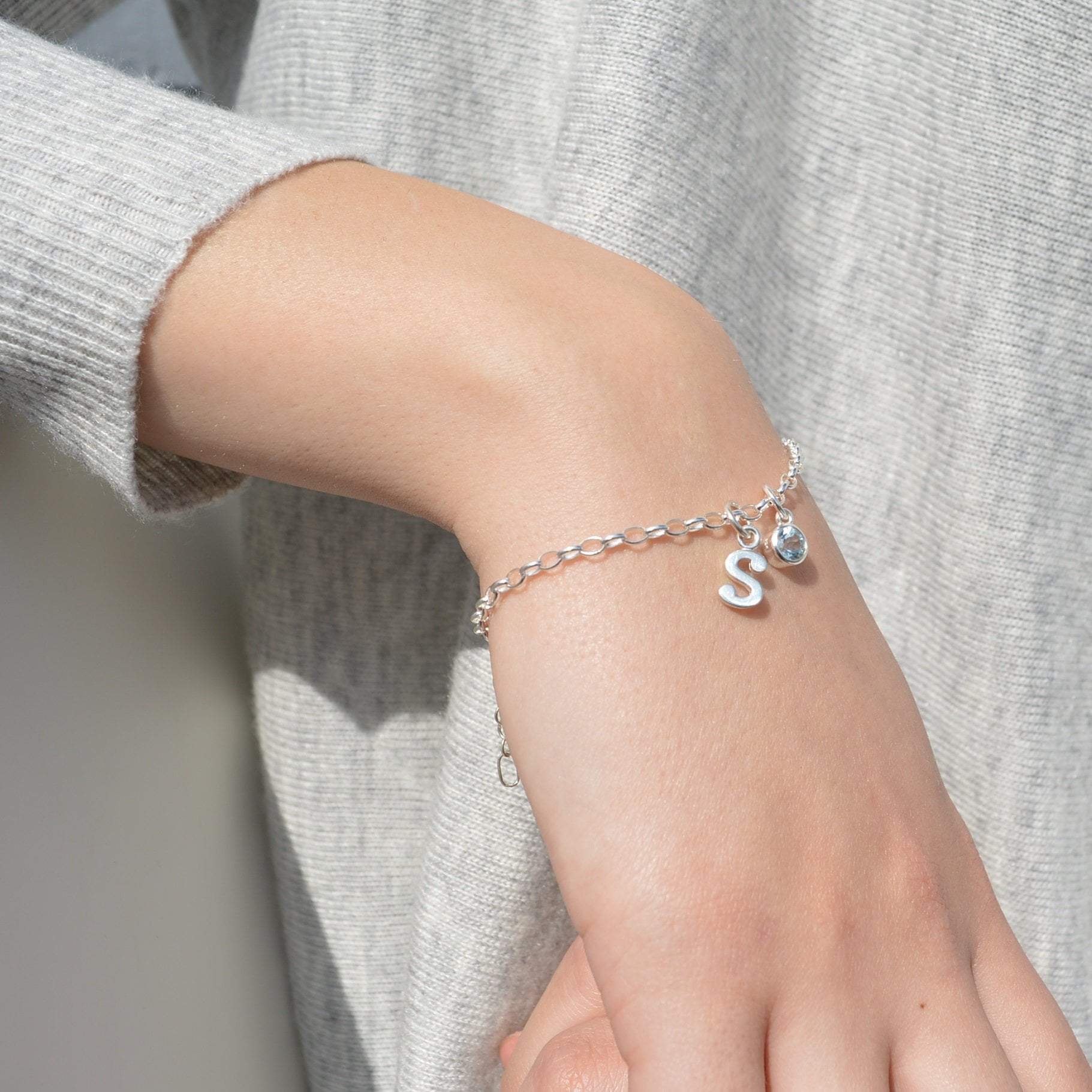 Personalised Silver Initial Charm Bracelet