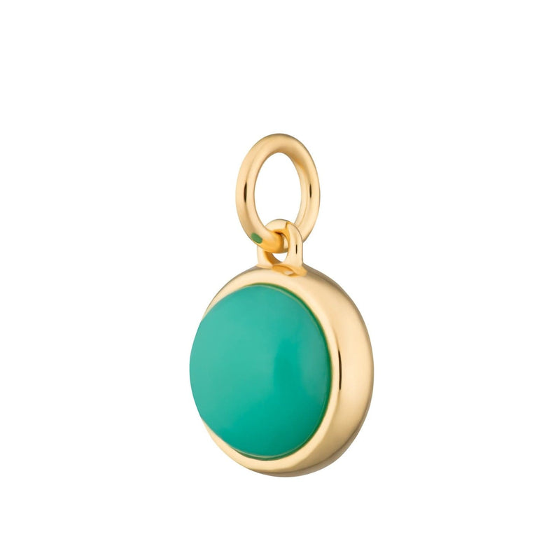 Gold Plated Green Chrysoprase Happiness Healing Stone Charm - Lily Charmed