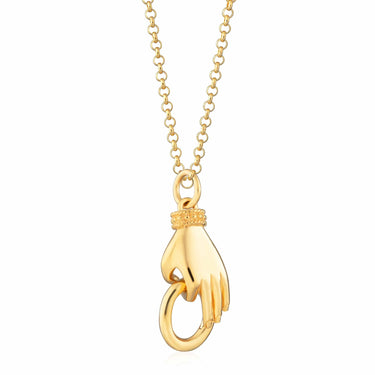 Carabiner Necklace in Gold Featuring An Ombre Crystal ACCENT (146233)