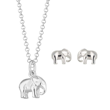 Silver Elephant Stud Earrings | Lily Charmed Jewellery