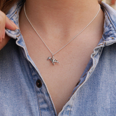Paper Airplane Necklace - Silver — The Layover Shop
