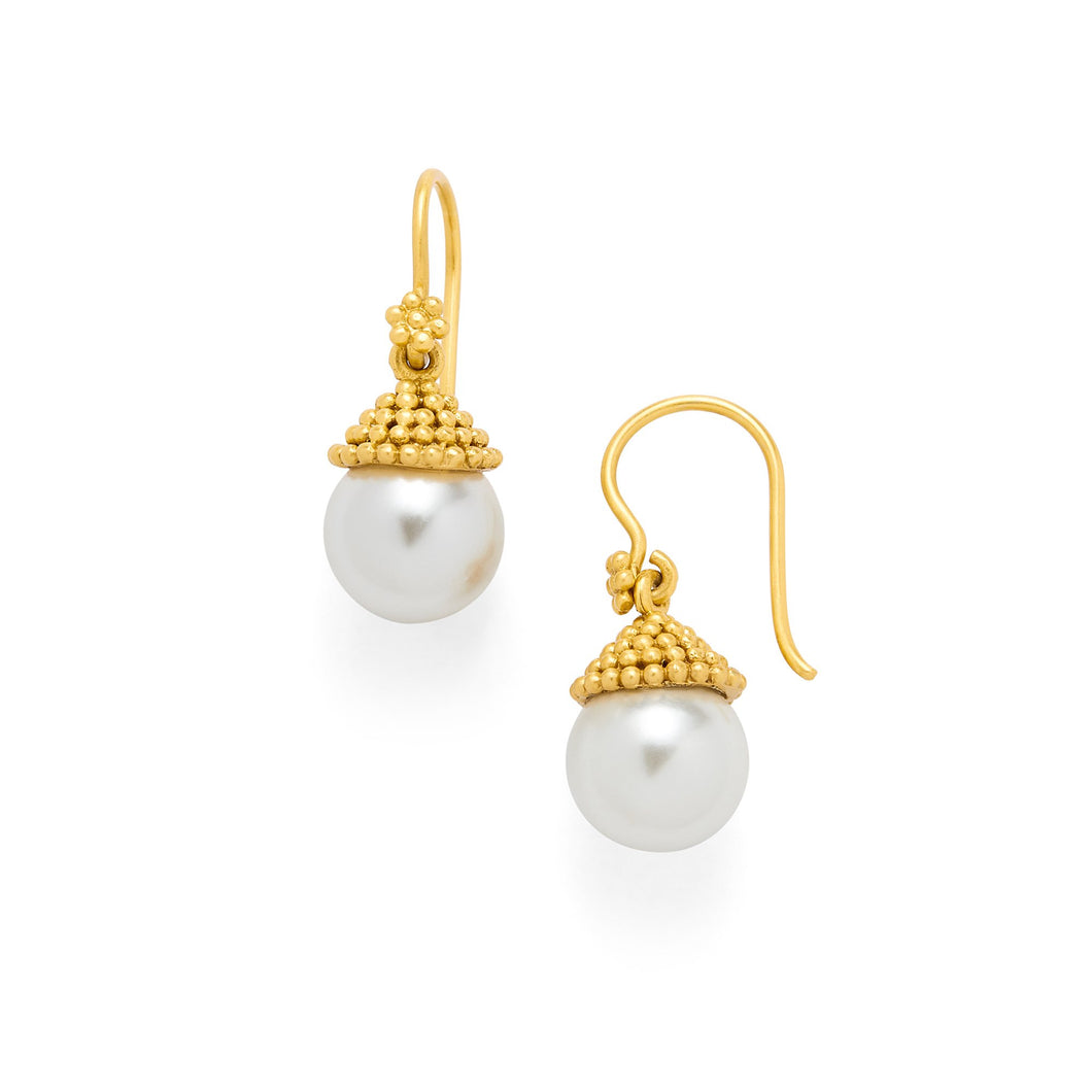 Florentine Pearl Earring Gold Anna Cate Fine Fashion Jewelry