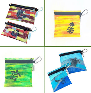 Painted Fused Hawaii Plastic Zipper Pouch