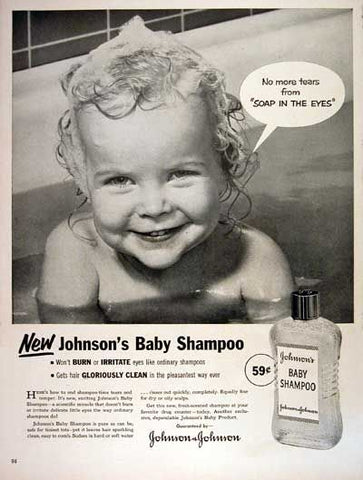 vintage j&j baby shampoo print ad