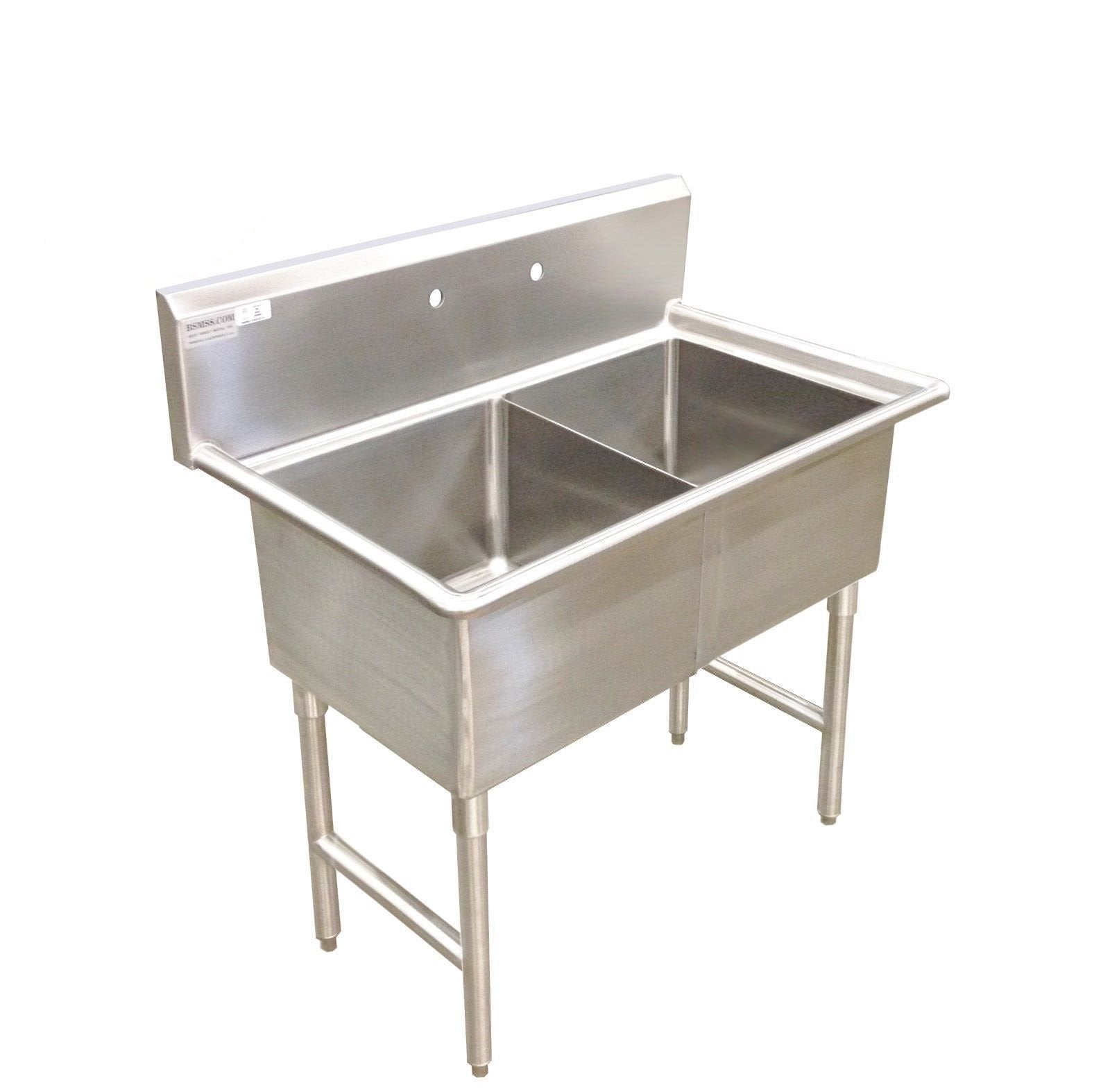 Stainless Steel Heavy Duty 2 Compartment Restaurant Commercial Sink 40 1 2 S4024 181812 2n