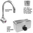 Heavy Duty 14 gauge (0.0781") Type 304 Stainless Steel ADA Compliant Multi-Station Wash up Sink, 96" Electronic Faucet, Free Standing | ADA-043E9620266H