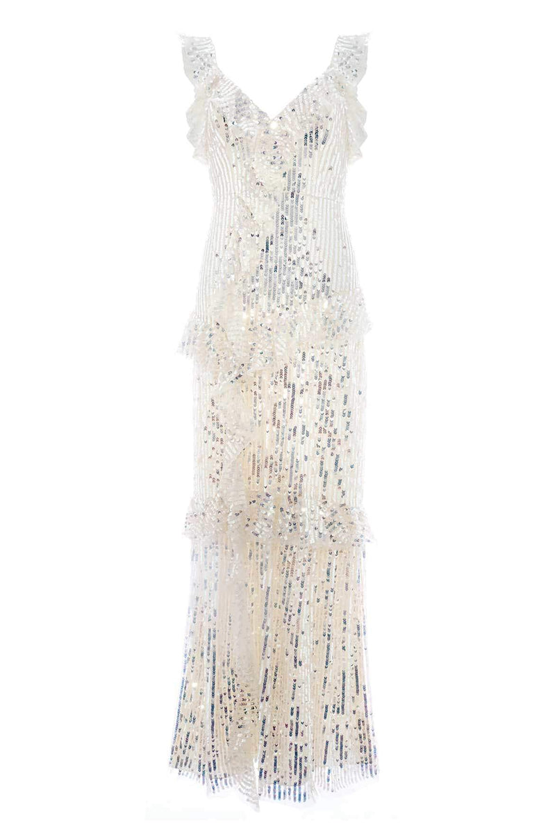 Scarlett Sequin Gown in Champagne/Gold from Needle & Thread