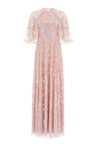 Sequin Ribbon Gown - Pink