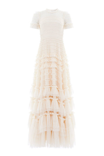 Valentine Ruffle Gown – Champagne | Needle & Thread