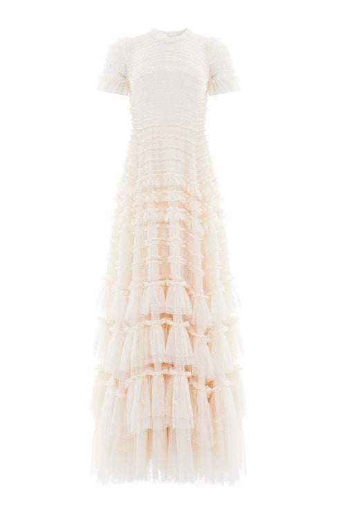 Valentine Ruffle Gown – Champagne | Needle & Thread