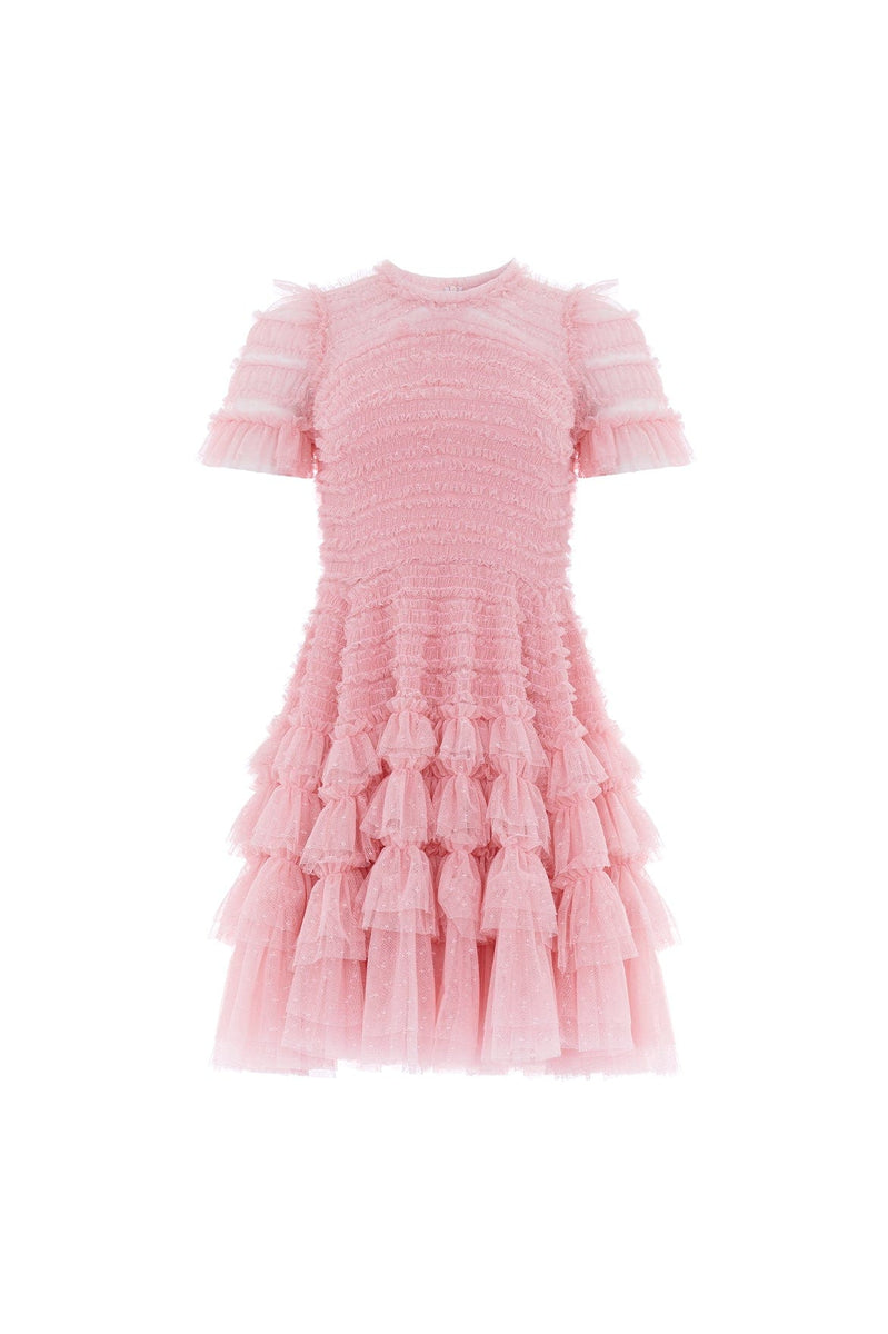 Valentine Ruffle Micro Mini Dress – Pink | Needle & Thread