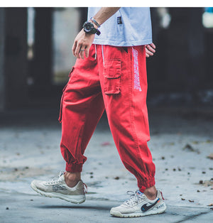 red sweatpants outfits