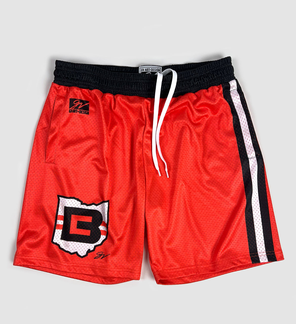 Cleveland Baseball Script Grey Mesh Shorts