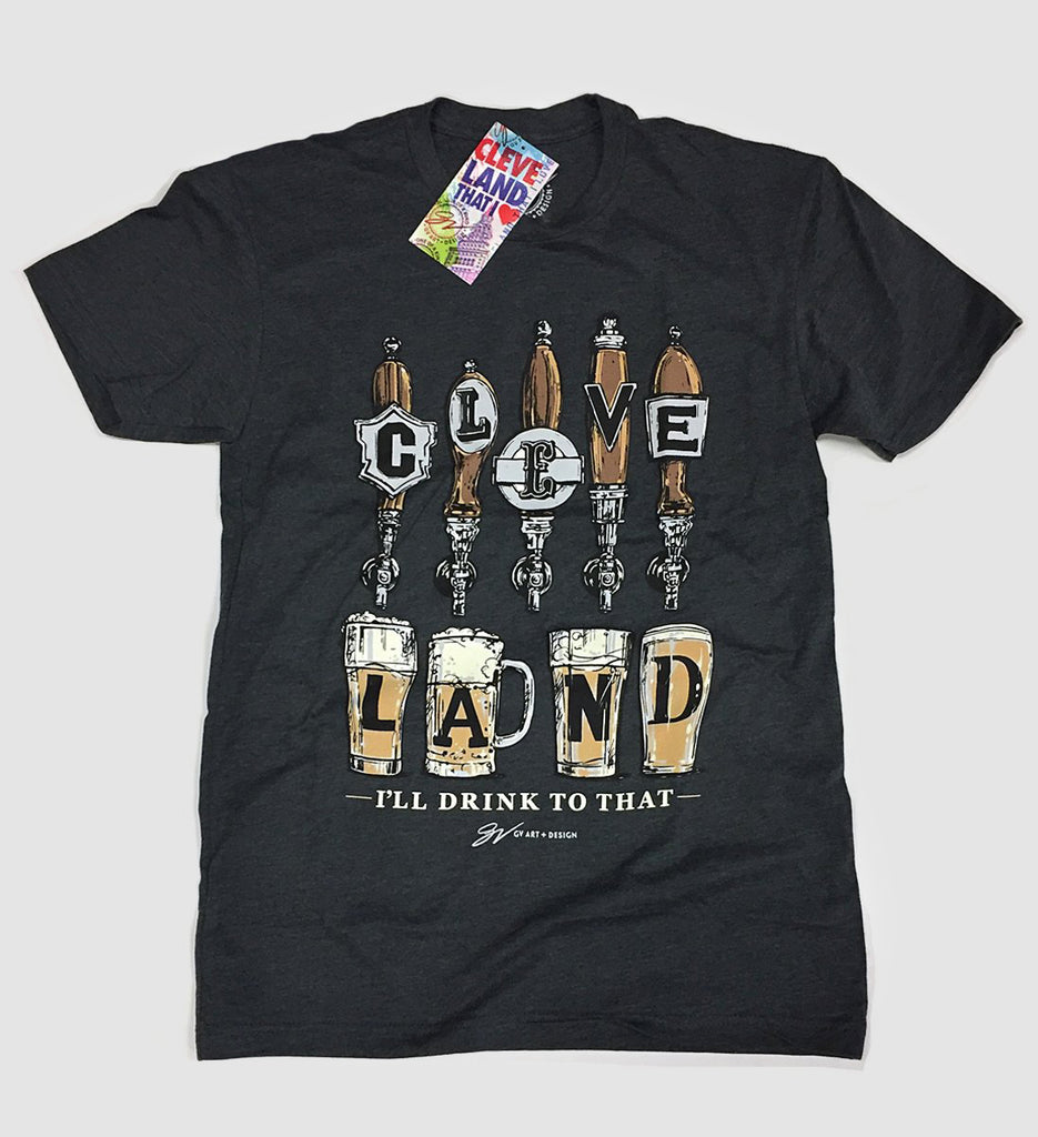 Cleveland Ill Drink To That Beer Taps T Shirt Black Gv Art And Design 