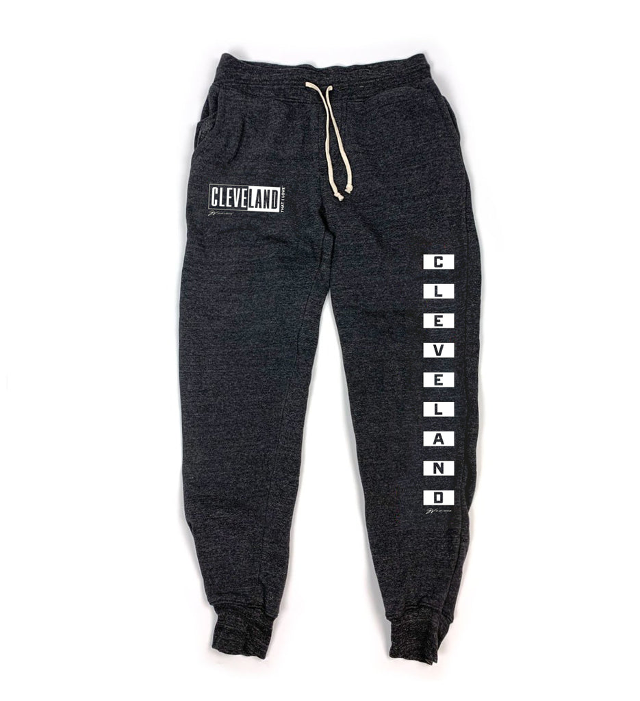 black and grey sweatpants