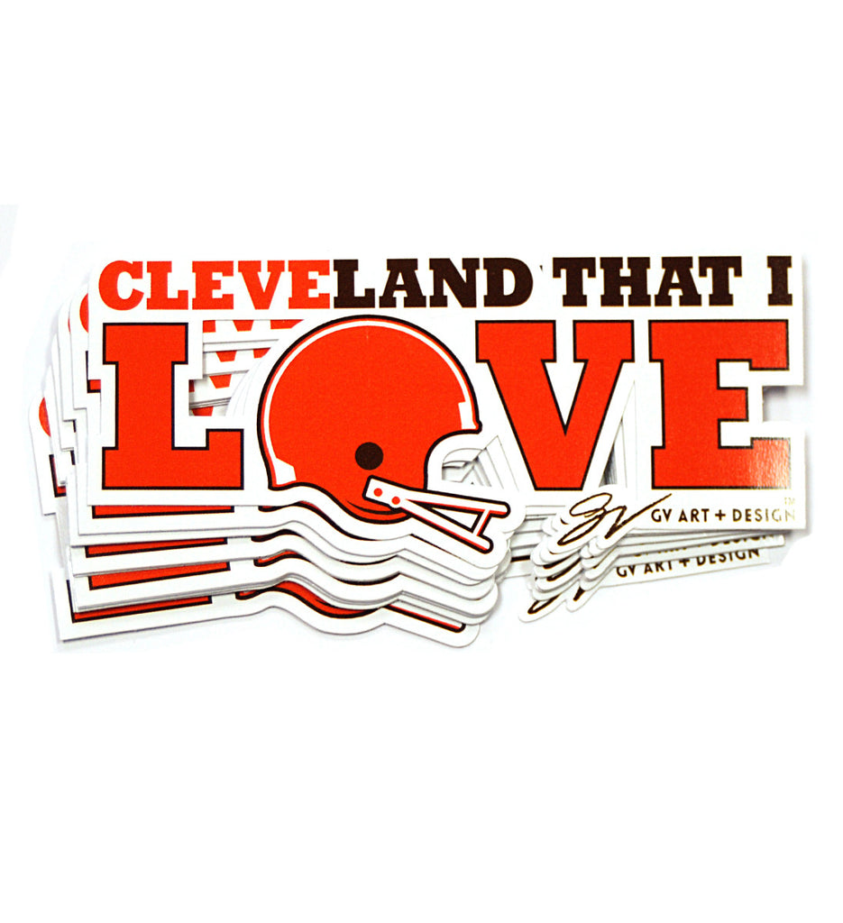 Cleveland That I Love Football Sticker | GV Art and Design