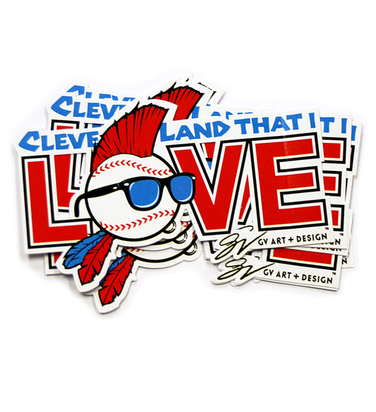Cleveland That I Love Baseball Sticker | GV Art and Design