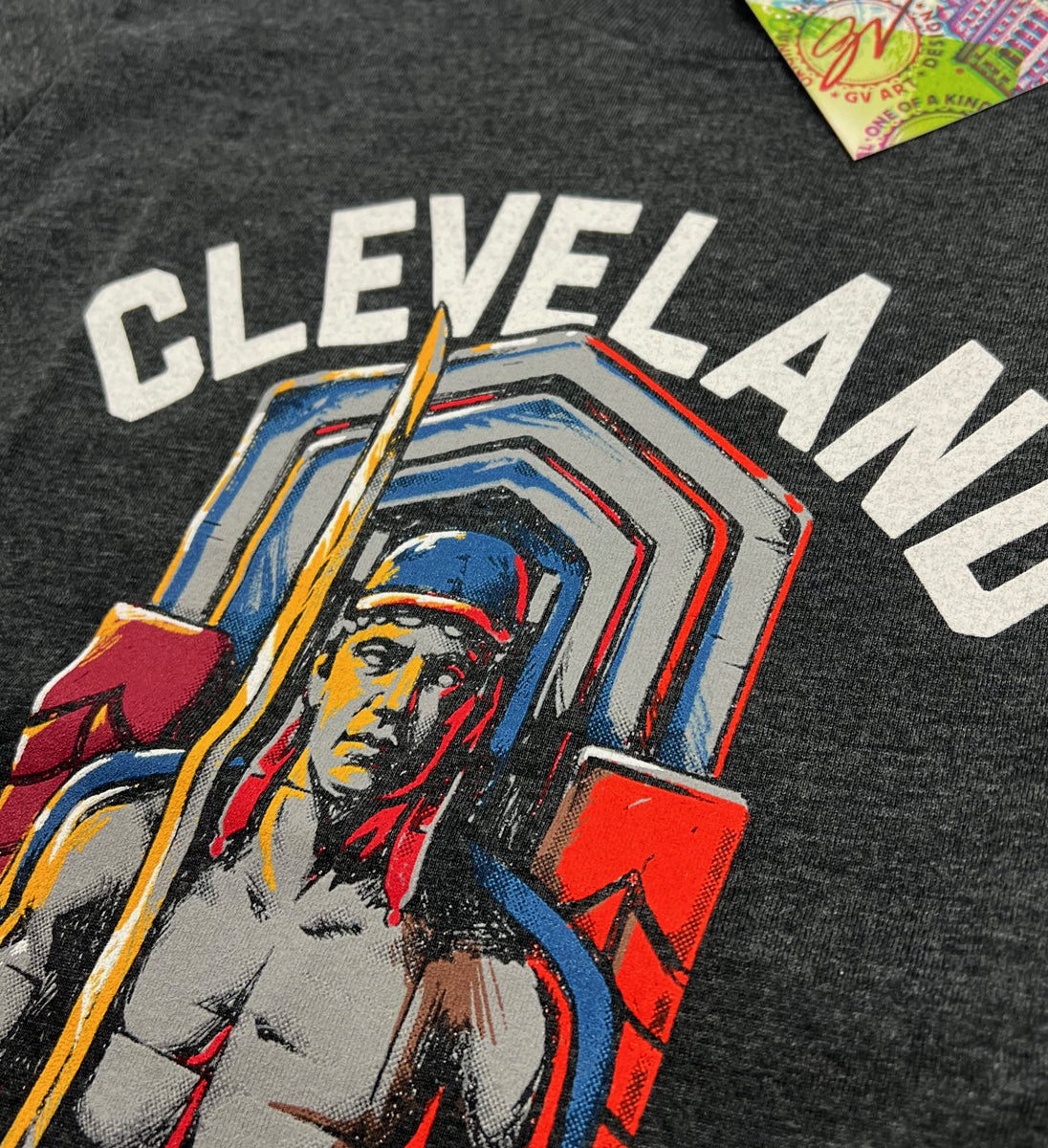 GV Art and Design Cleveland 2 Color Bold Graphic T Shirt XSmall