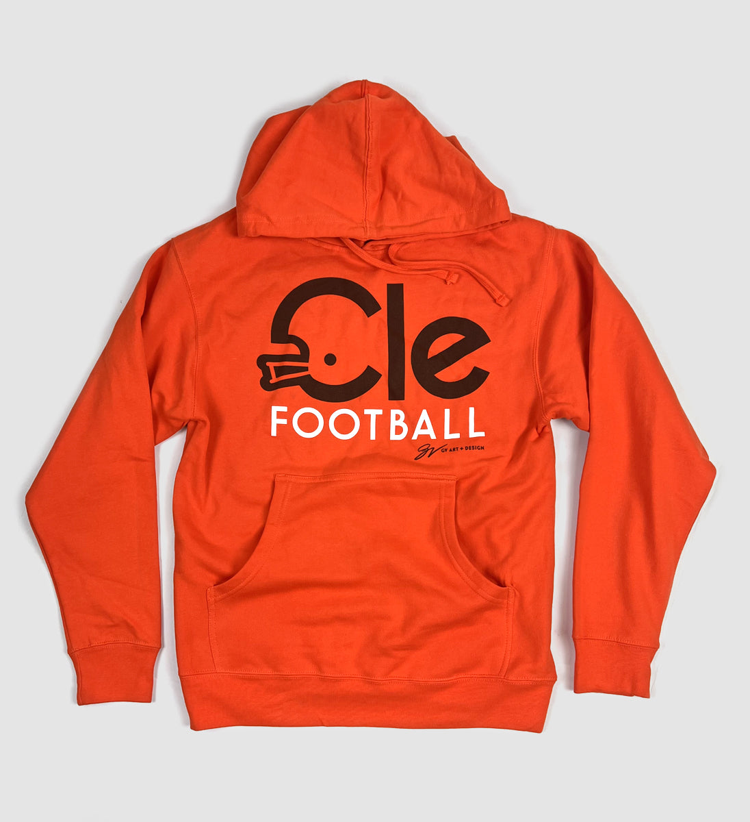 GV Art and Design Chicago Football Script Orange T Shirt XLarge