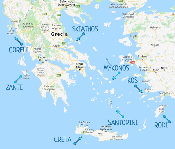 mappa isole più turistiche Grecia Mia