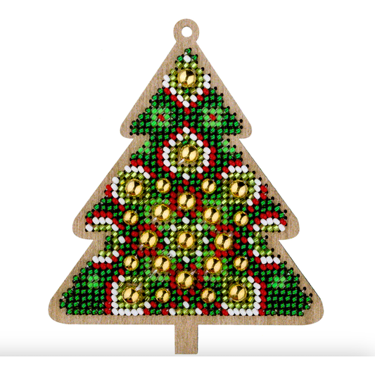 Wonderland ~ Green Christmas Ball Cross Stitch Ornament Kit FLW-007
