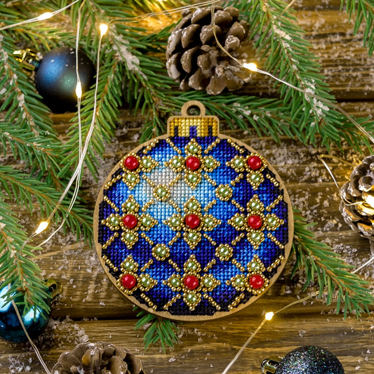 Cross-Stitched Christmas Ornaments Kit