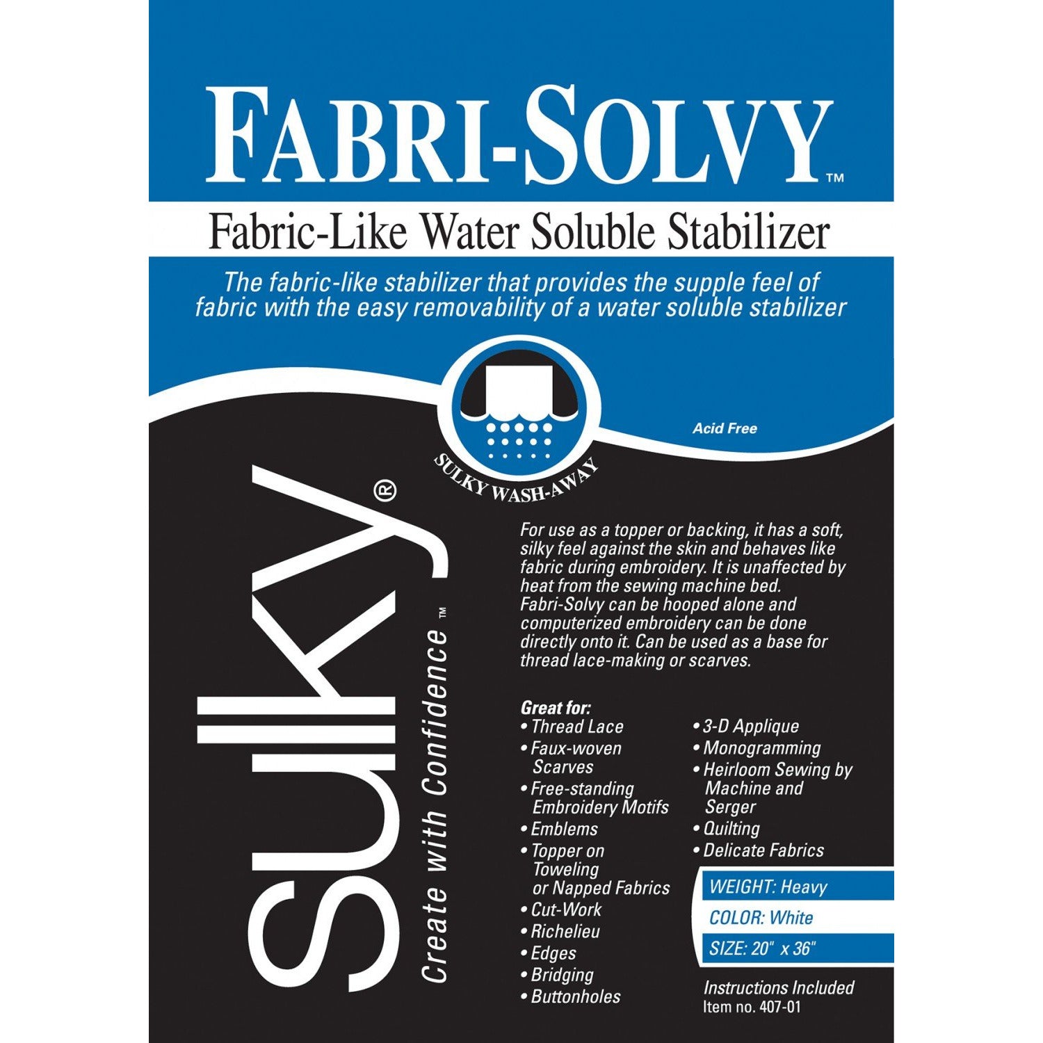 Paper Solvy ~ Water Soluble Stabilizer