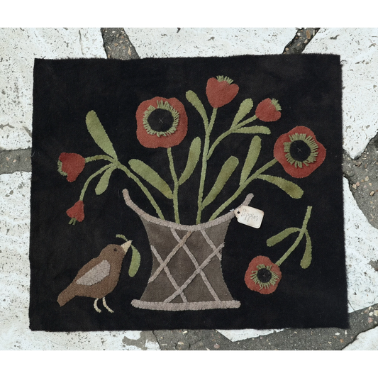 Two Birds in the Garden Wool Applique Pattern by Maggie Bonanomi
