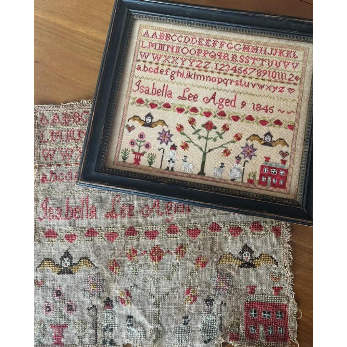 Running with Needles & Scissors ~ Isabella Lee 1845 Reproduction Sampl –  Hobby House Needleworks