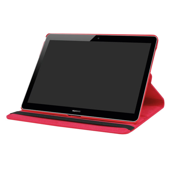 Housse Etui Rouge pour Huawei MediaPad T3 10 (9.6") Coque avec Support Rotatif 360°