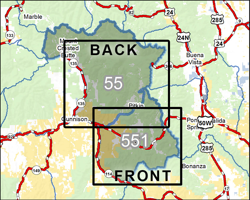 Diy Hunting Map Colorado Gmu S 55s 551 Rocky Mountain Specialty Gear