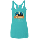 Camping is the answer Racerback Tank