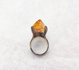 citrine point statement ring