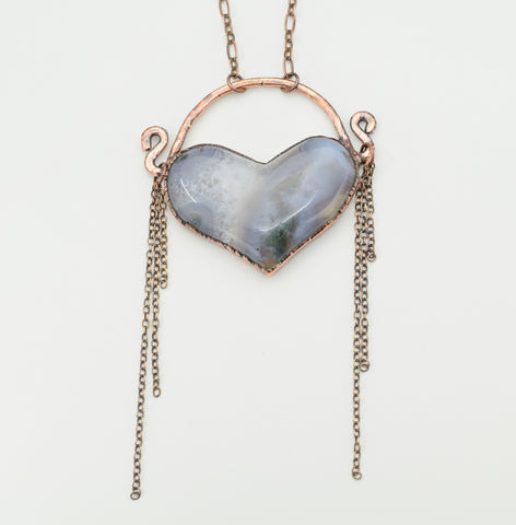 Moss Agate Heart Pendant