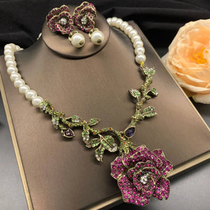 Fashion vintage  necklace earrings set - Mineli's Closet