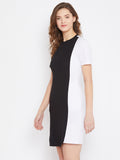 Texco Black and White Color Block Bodycon Dress For Women