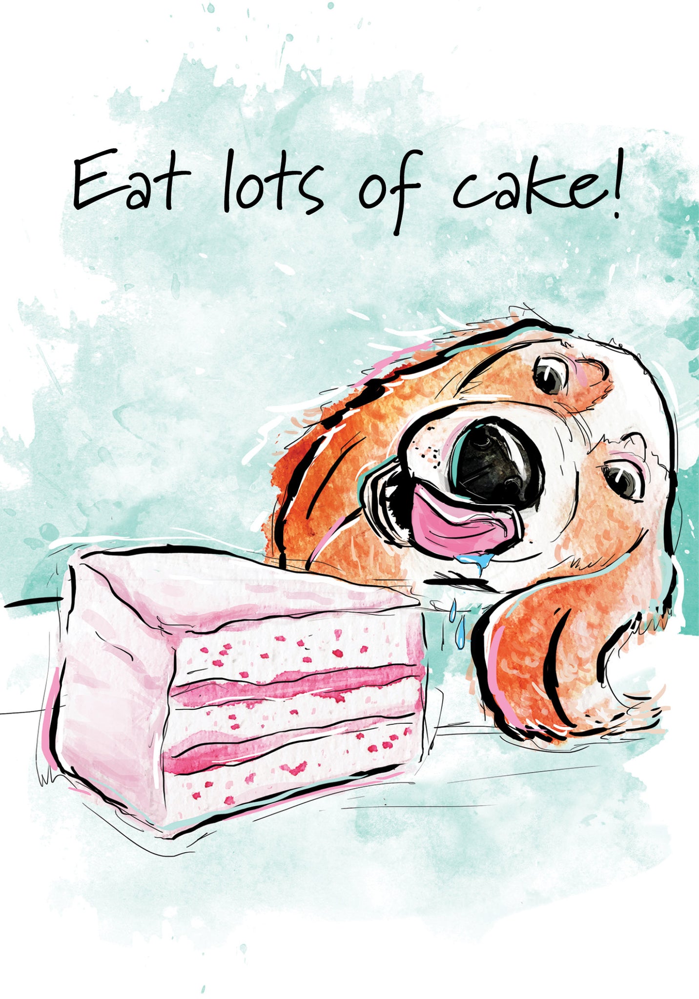 Eat Lots of Cake! Dog Birthday Card – St. Thomas Greetings