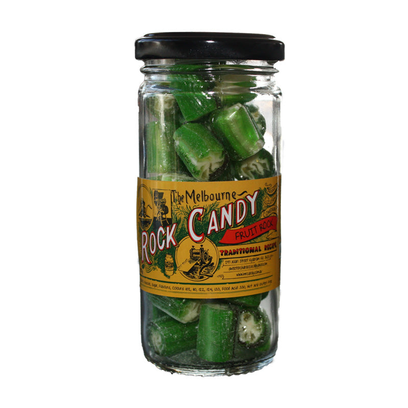 The Melbourne Rock Candy Lime Fruit Rock 170g My Sweeties 9765