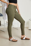 YMI Jeanswear Kate Hyper-Stretch Full Size Mid-Rise Skinny Jeans in Olive