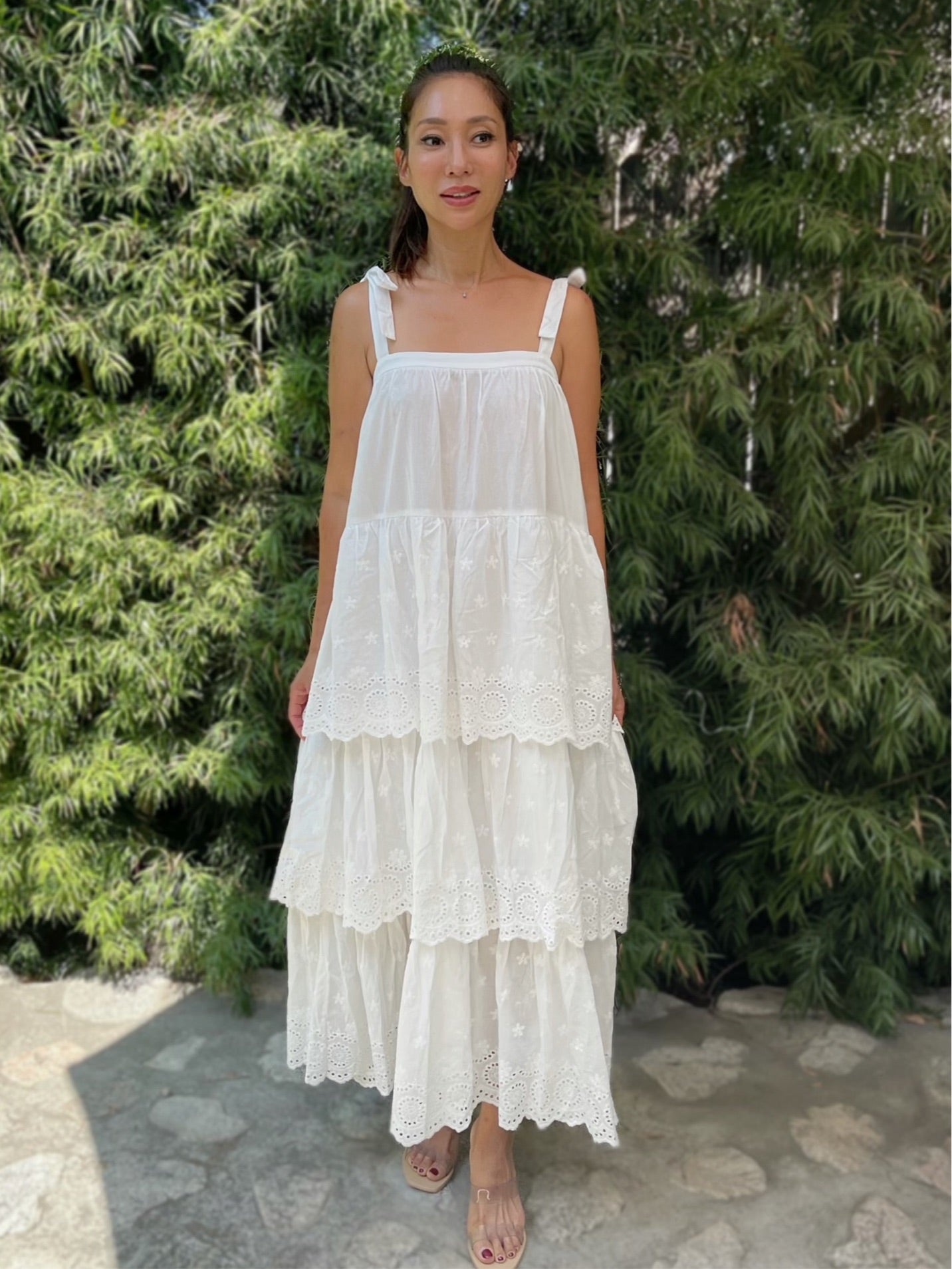 Madeline Eyelet Maxi Dress White – shopvdlp