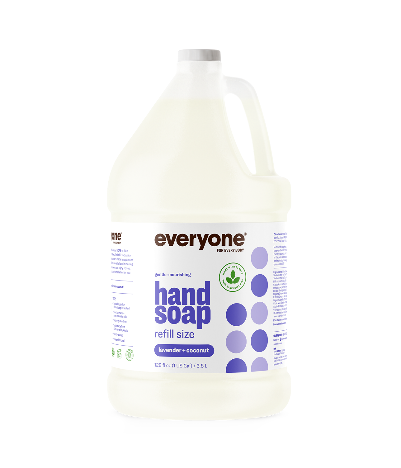 EO Liquid Hand Soap Refill, 128 Ounce, French Lavender, Organic Plant-Based  Gentle Cleanser with Pure Essential Oils Lavender 128 Fl Oz (Pack of 1)