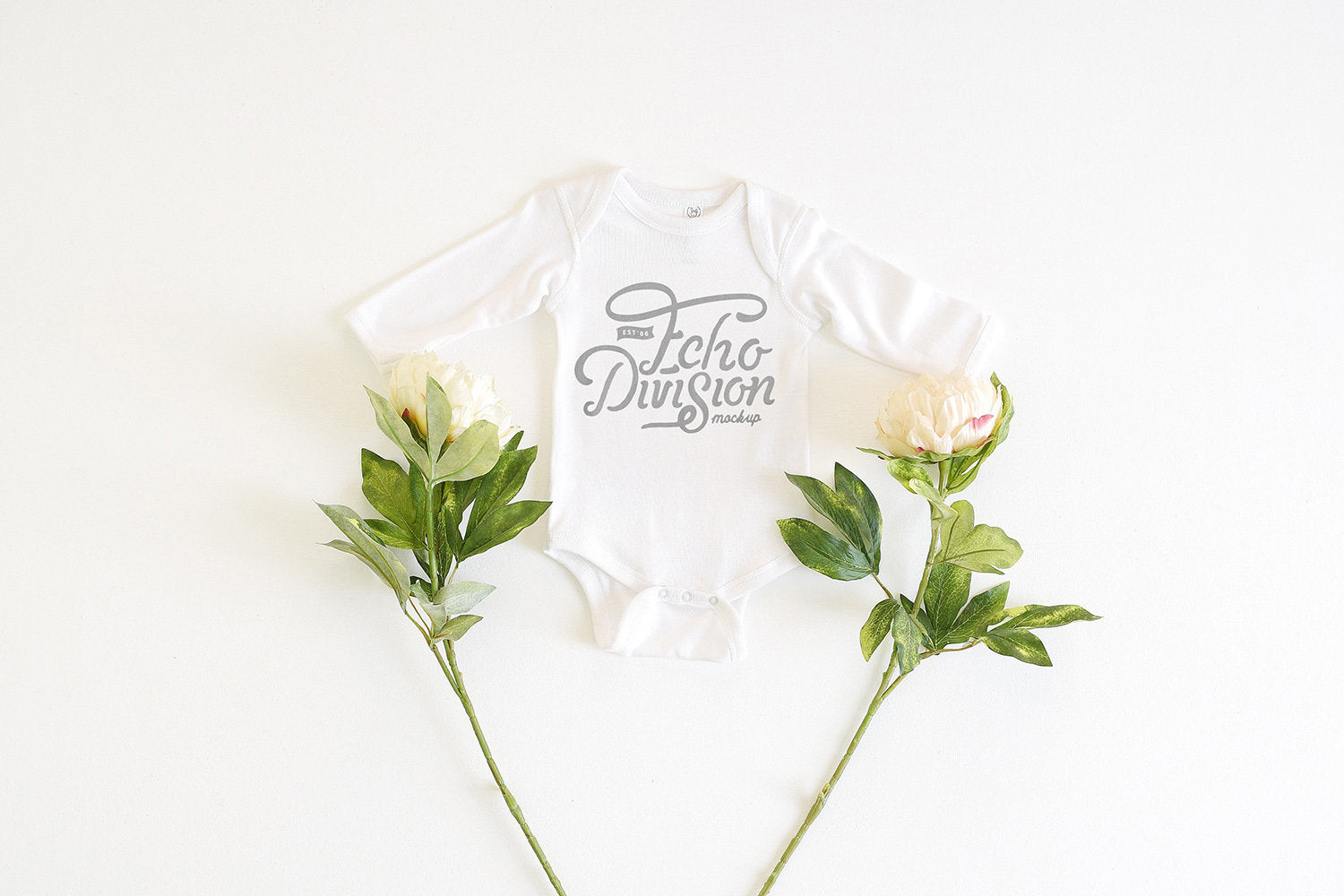 Download Onesie Mockup Rabbit Skins Infant Long Sleeve Baby Rib Bodysuit 4 Echodivision