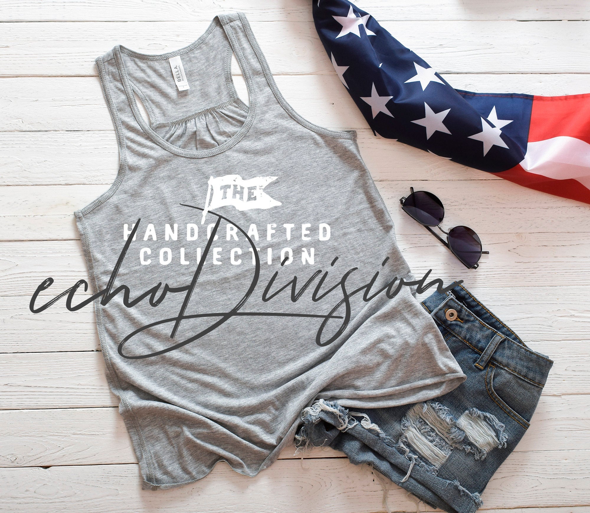 Download 4th Of July - Tank Top Mockup -Bella + Canvas - Women's ...